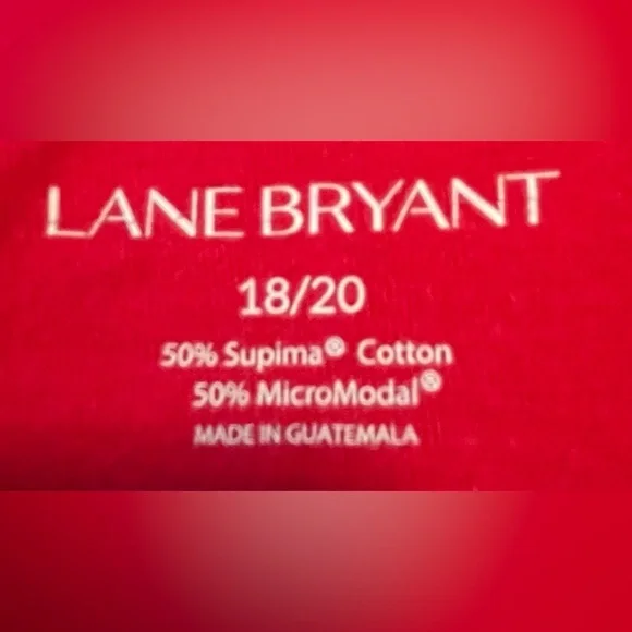 Lane Bryant Women’s Vibrant Red Three Quarter Inch Sleeve Tee - Picture 7 of 9